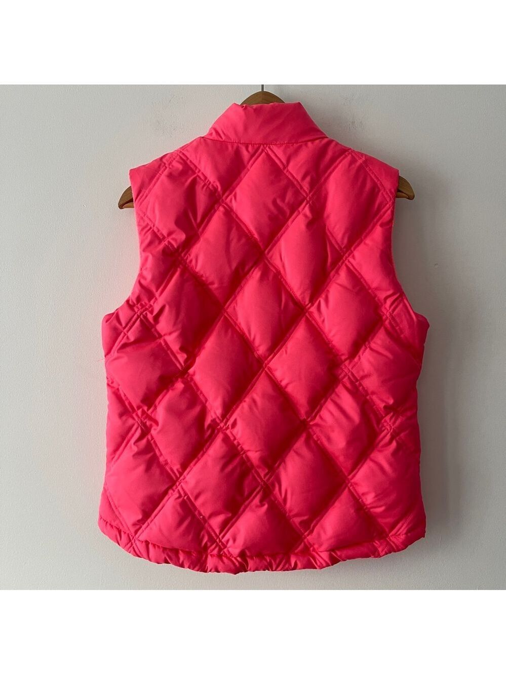 GAP vintage y2k Bright Pink down puffer Vest size small women’s fleece - Picture 2 of 7